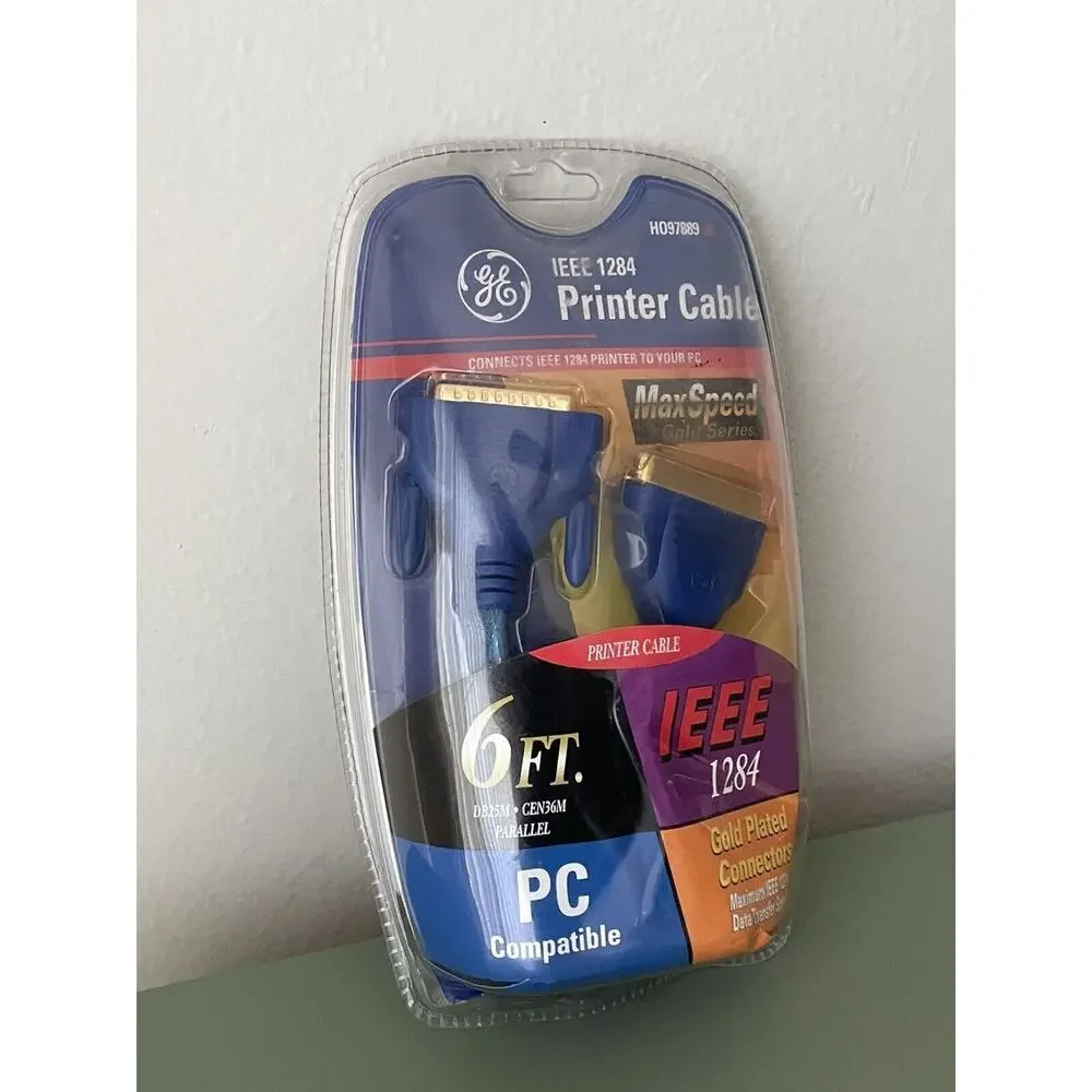 GE MaxSpeed IEEE‎ 1284 Printer Cable 6' DB25M CEN36M Parallel HO97889 New